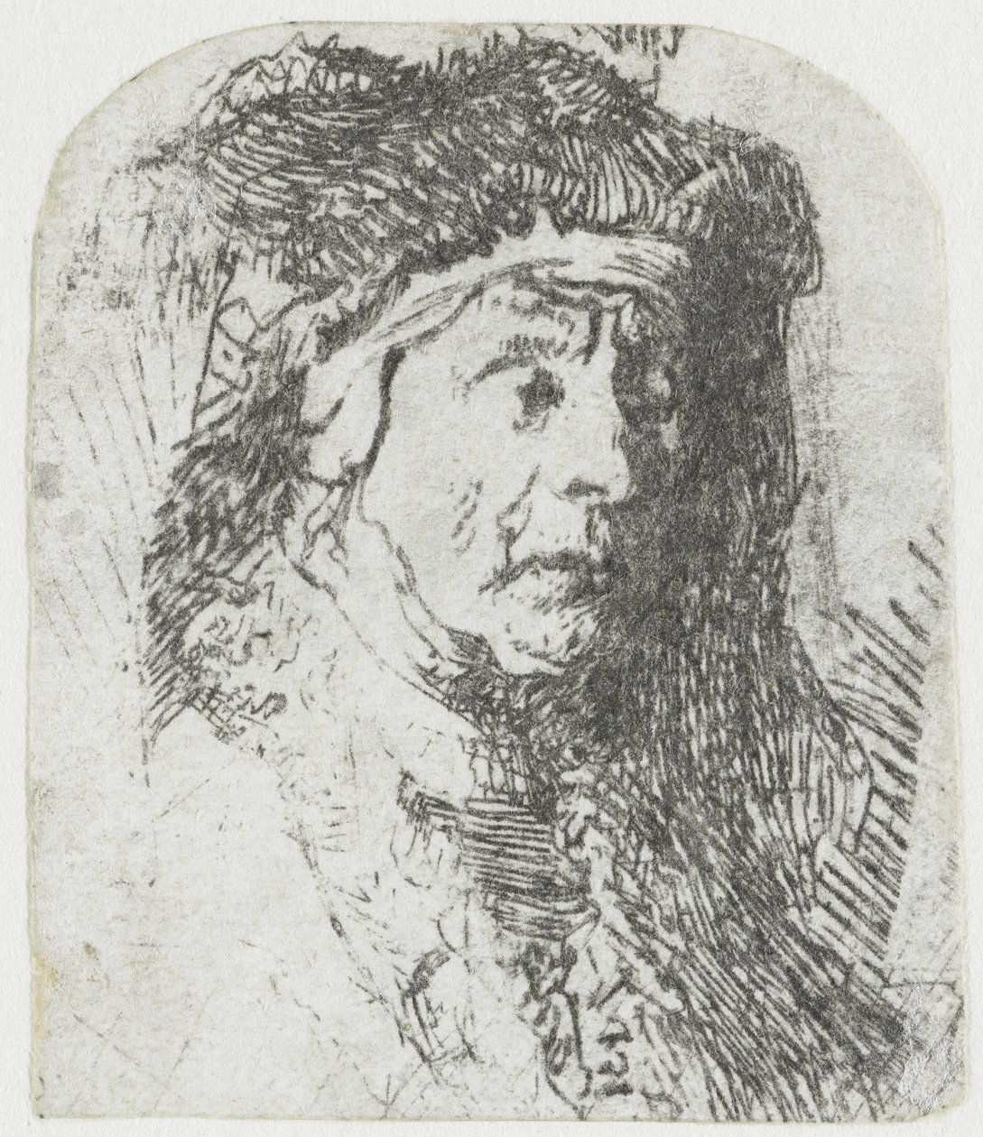 Femme en manteau bordé de fourrure - Rembrandt van Rijn