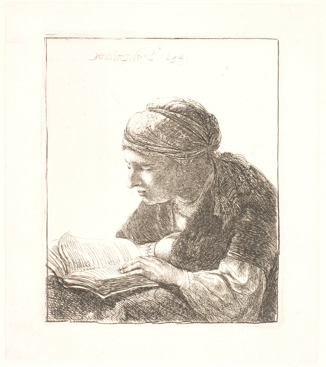 Une femme en train de lire - Rembrandt van Rijn