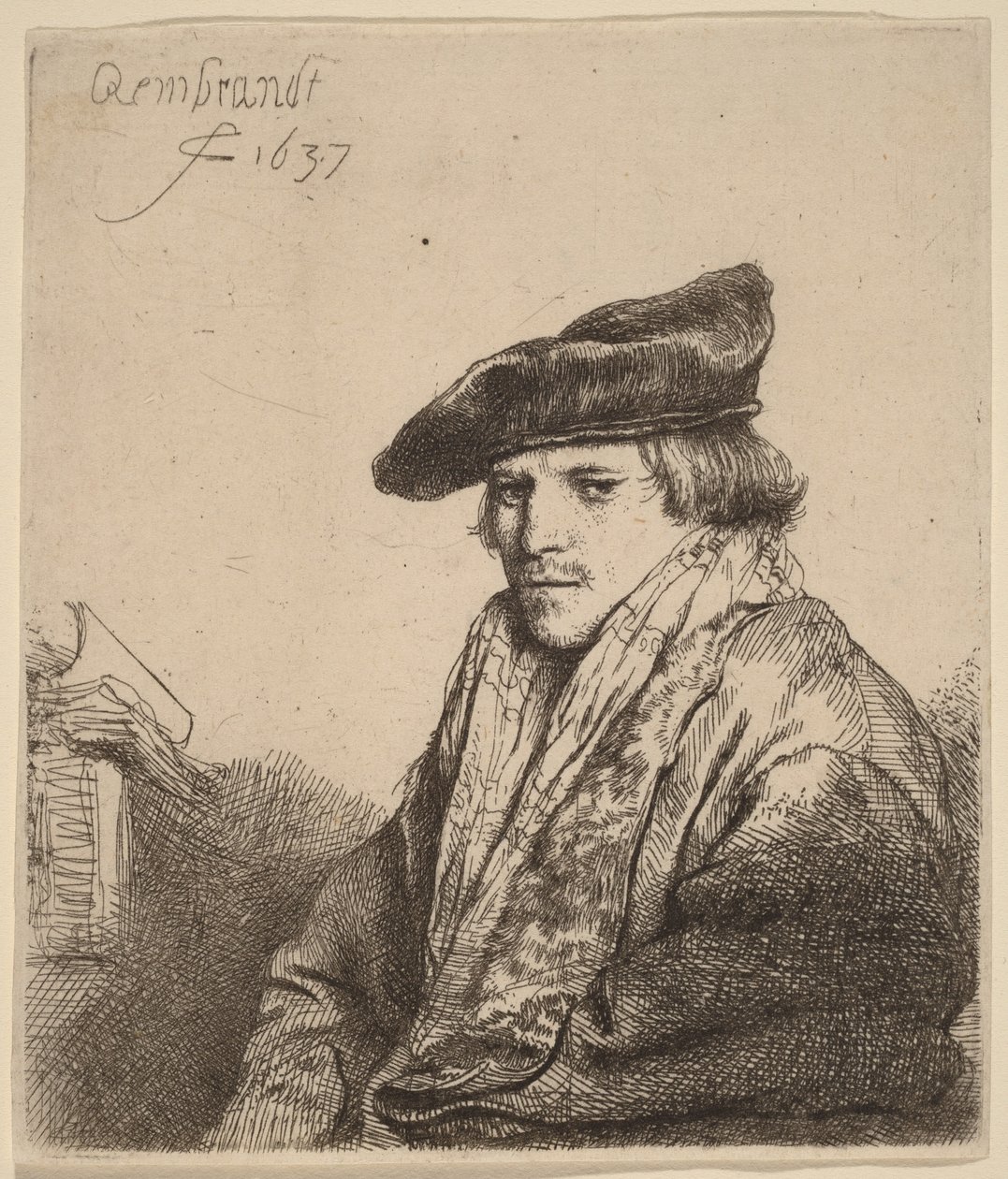 Jeune homme à la casquette de velours (Petrus Sylvius ) - Rembrandt van Rijn