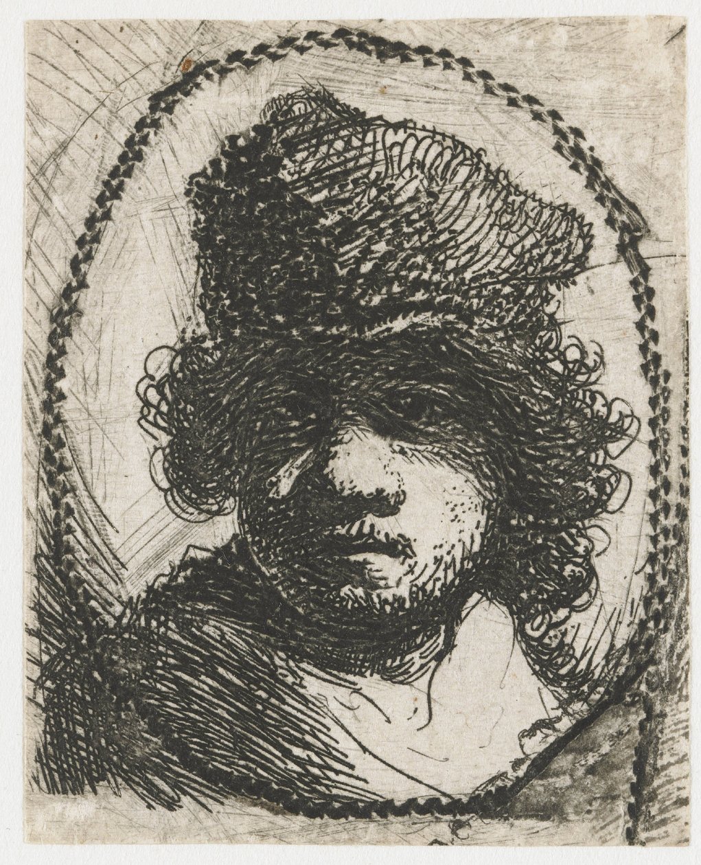 Autoportrait avec un bonnet de fourrure - Rembrandt van Rijn