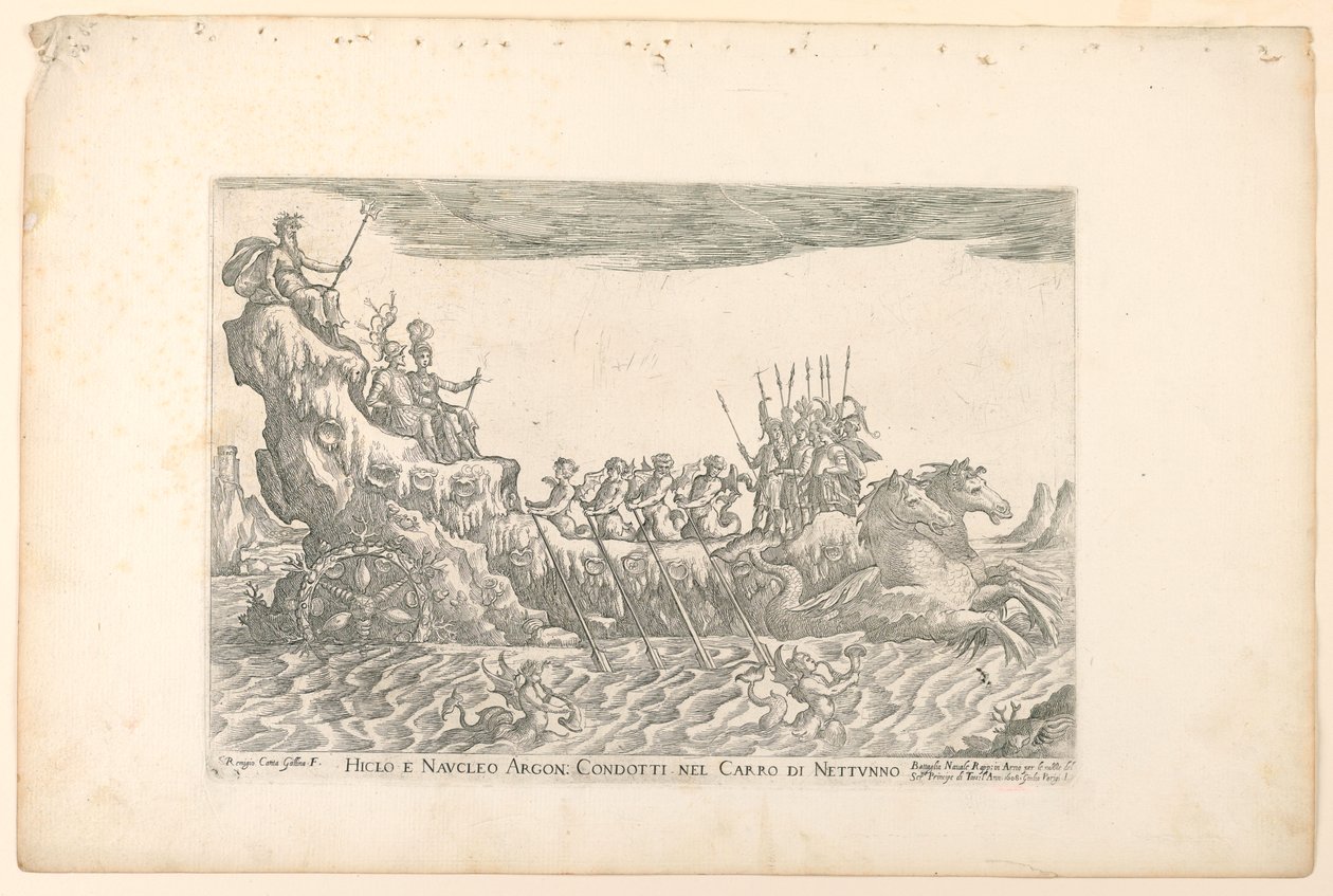 Hiclo et Naucleo argon. conduits dans le char de Neptune, des Vaisseaux des Argonautes pour la célébration du mariage de Cosimo de