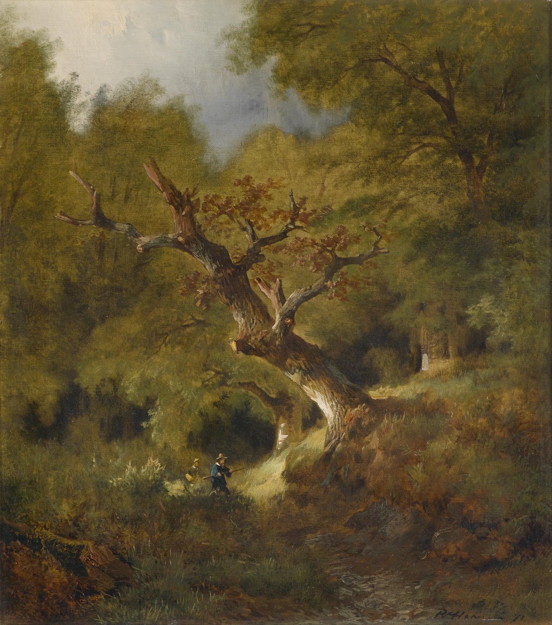 Paysage forestier avec chasseur - Remigius Adrianus Haanen