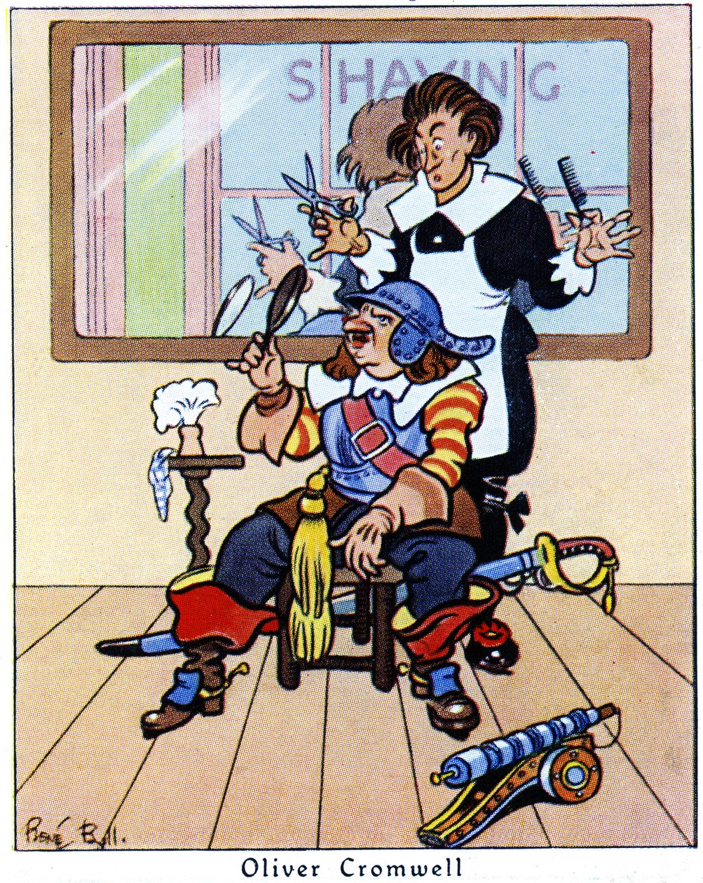 Oliver Cromwell se fait couper les cheveux, 1936 - René Bull