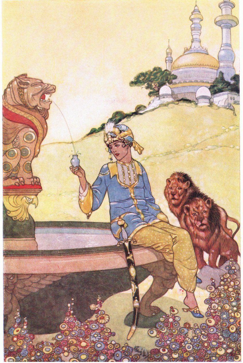 Le prince Ahmed remplit sa bouteille, années 1930 - René Bull
