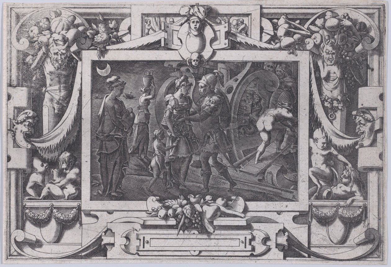 Médée laissant Colchis avec Jason, 1563 - Rene Boyvin