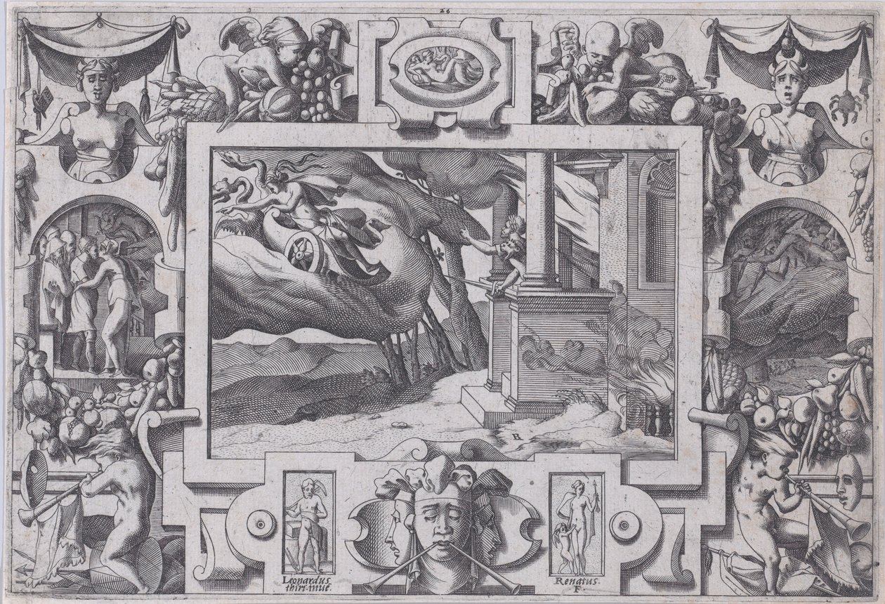 Médée fuit Jason, 1563 - Rene Boyvin