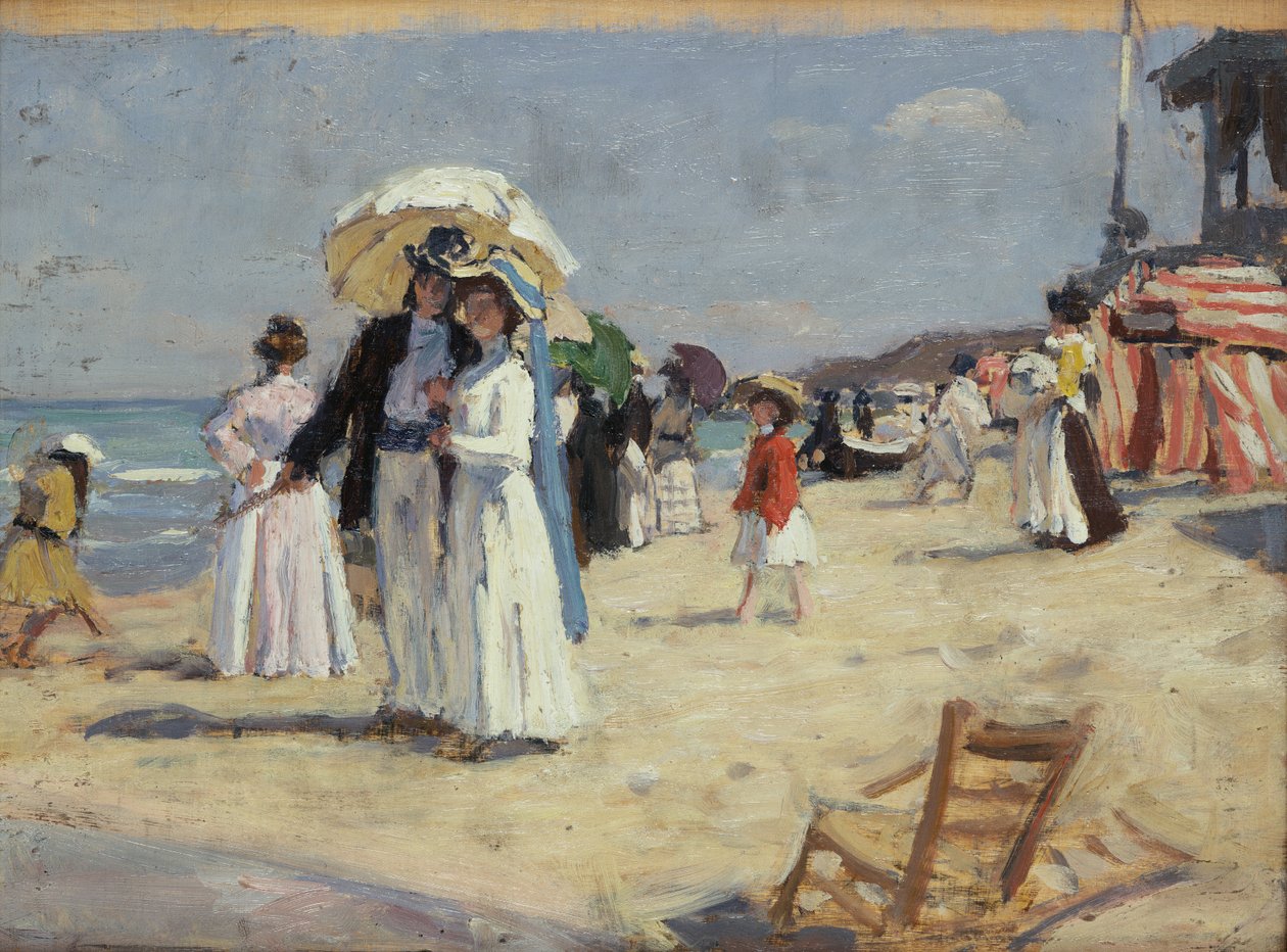 Couple sur la plage à Cabourg - René François Xavier Prinet