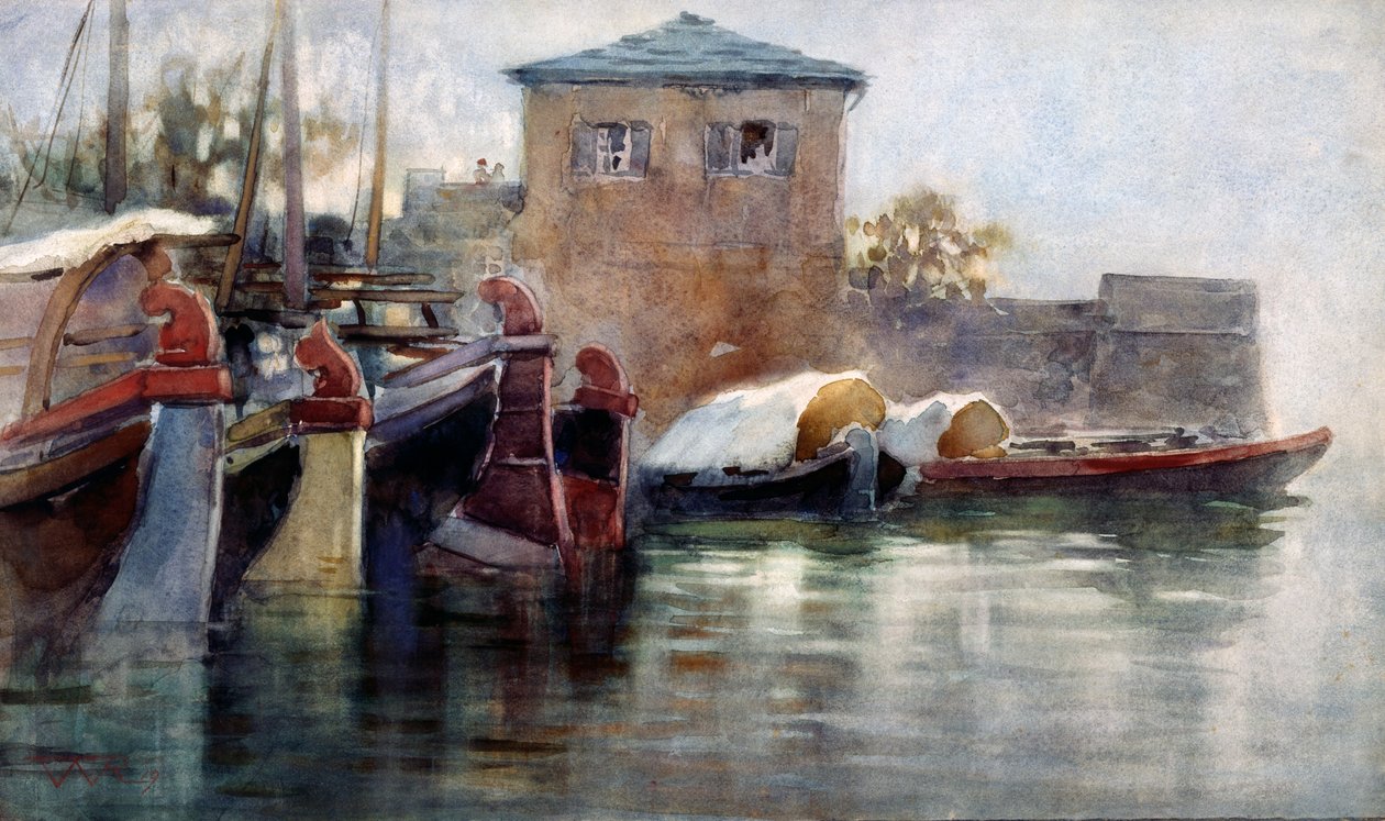 Sieste des comballi (quai sur le lac de Côme) - Renzo Weiss