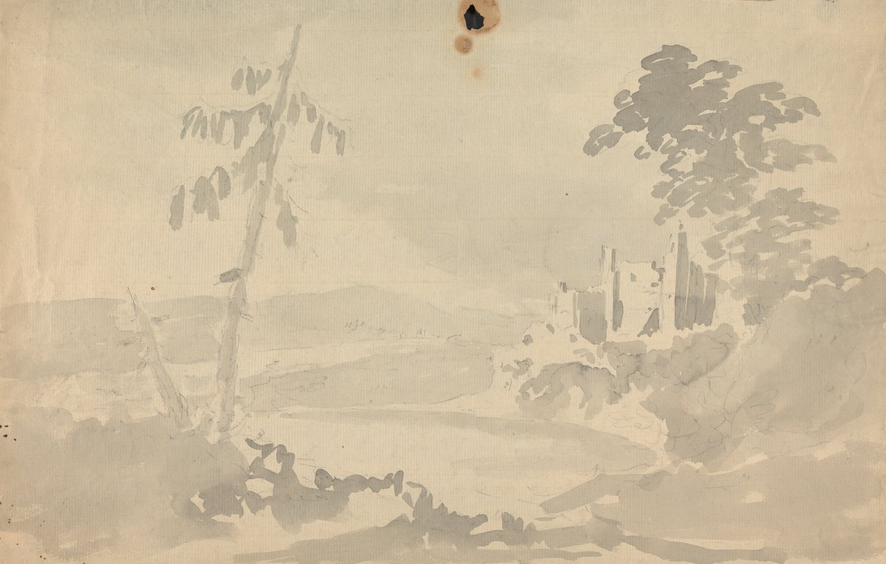 Paysage avec château et rivière - Rev. William Gilpin