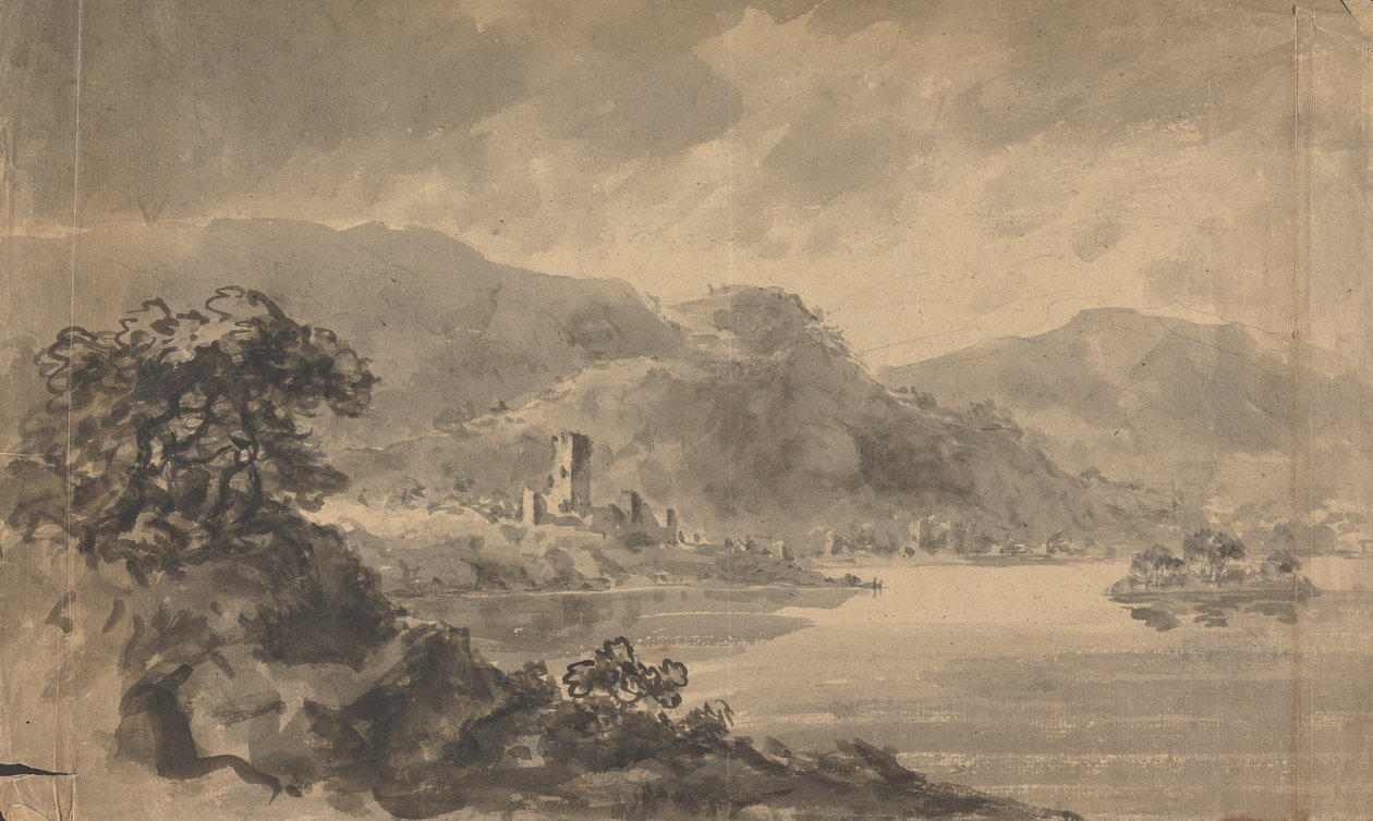 Paysage avec rivière, château et montagnes - Rev. William Gilpin