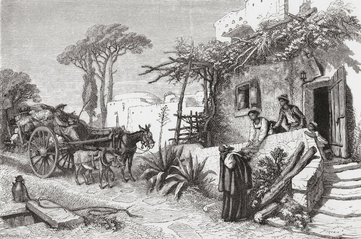 Mendiants près de Naples, Italie à la fin du 19ème siècle - Reverend Samuel Manning