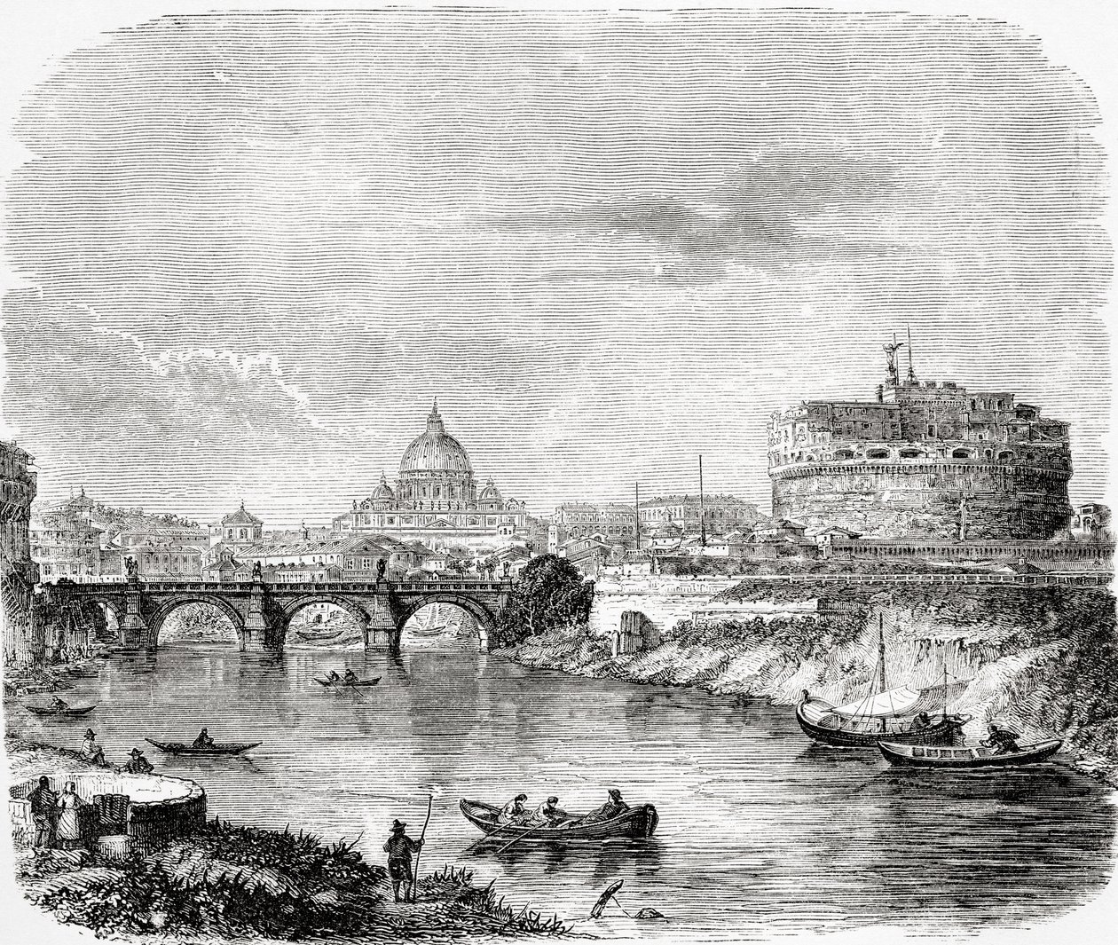 Saint-Pierre avec le pont et le Castel Sant