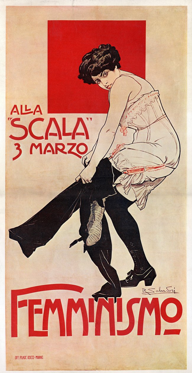 Une réunion féministe à la Scala le 03/03/1906 (affiche) - Riccardo Salvadori