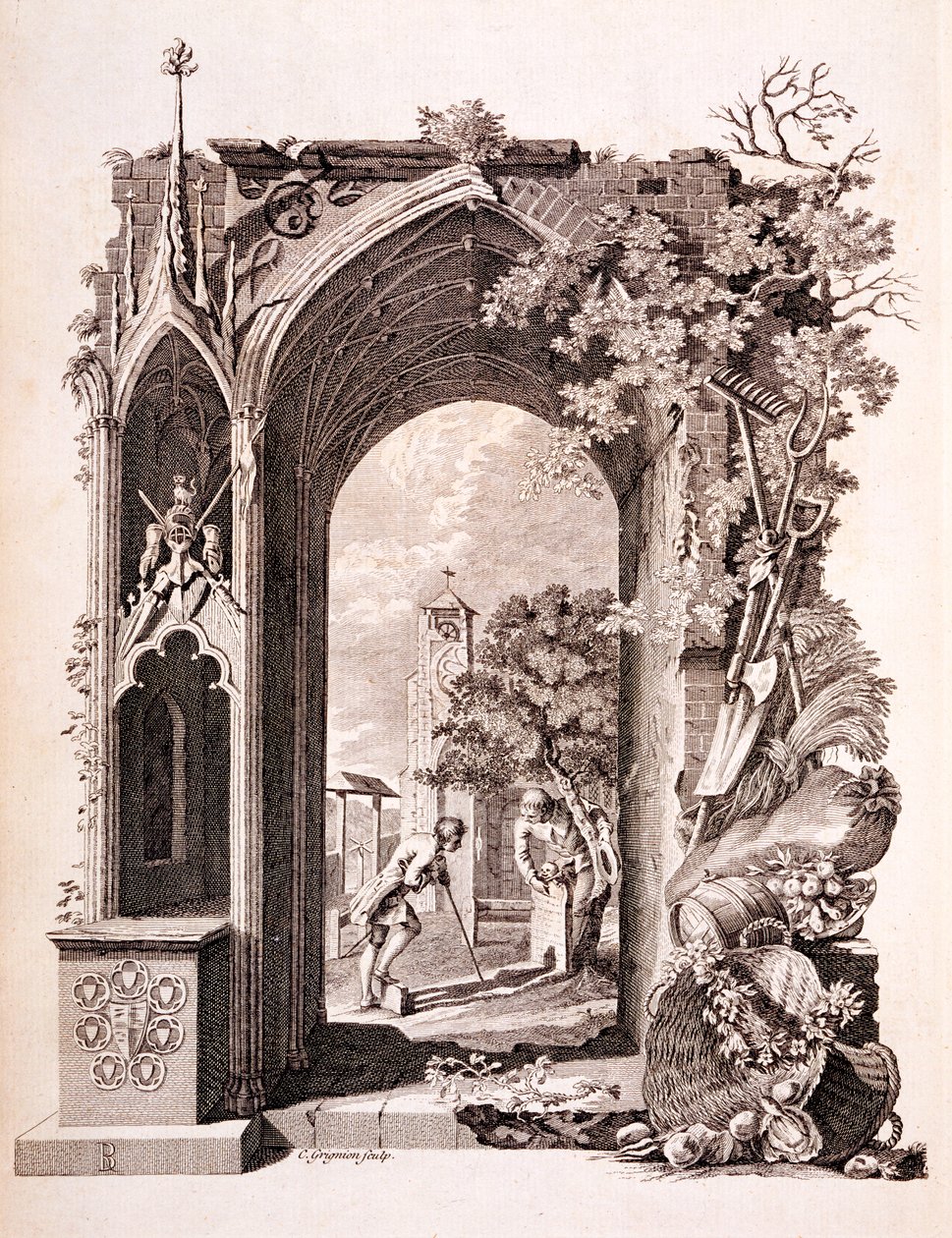 Élégie dans un cimetière de campagne, illustration de 
