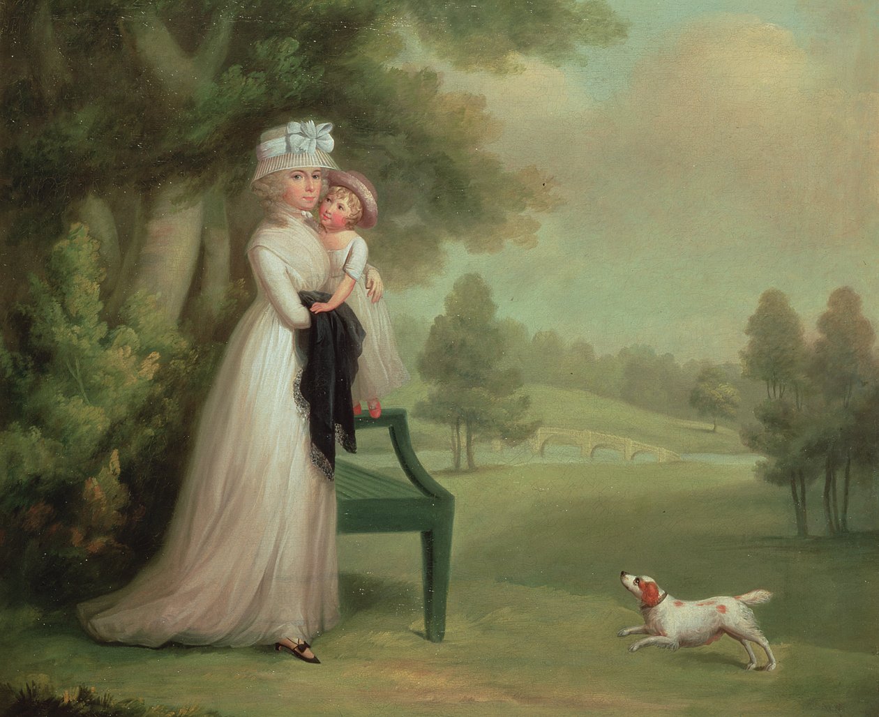 Femme et enfant dans le parc - Richard Cosway