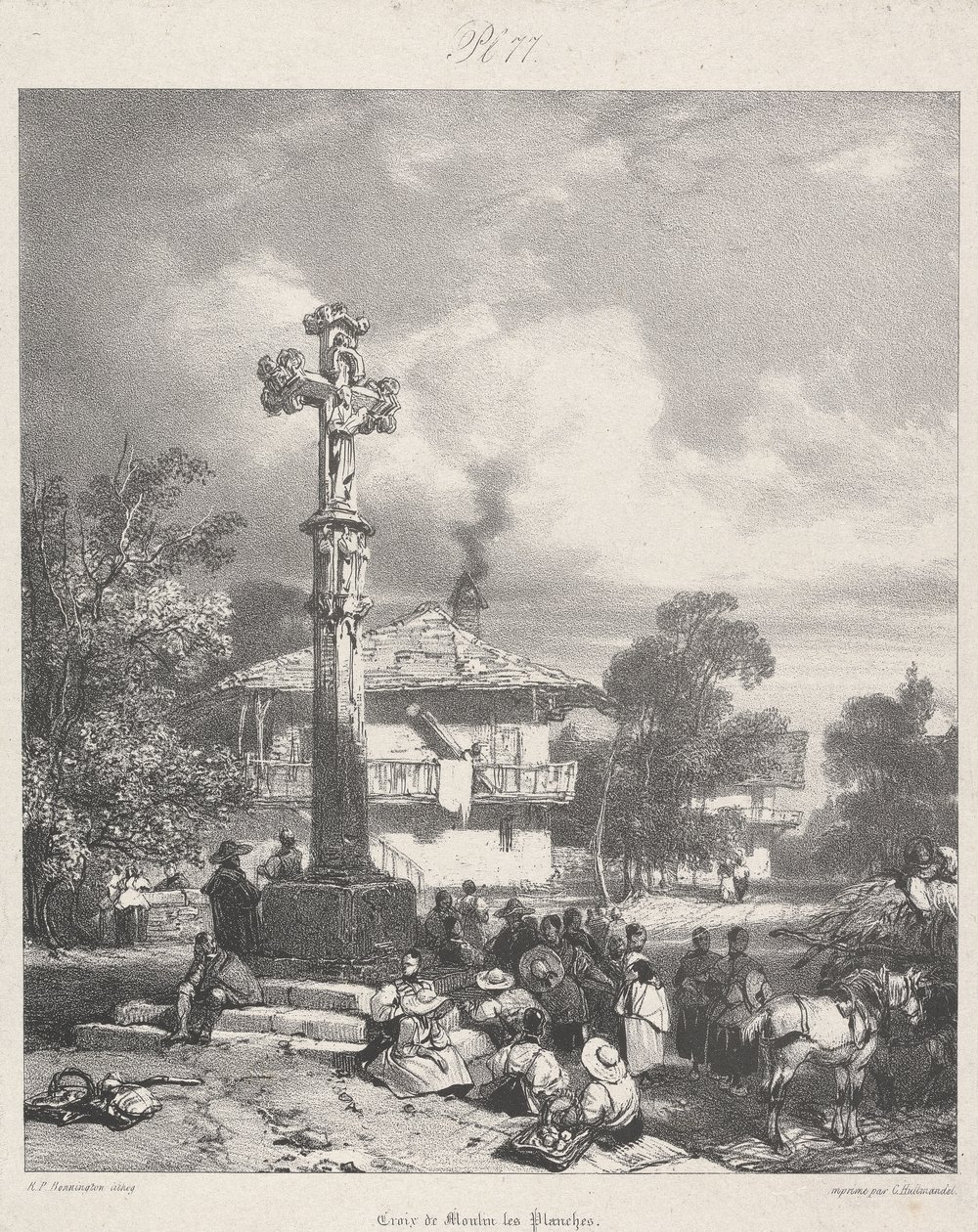 Croix de Moulin les Planches, 1827 - Richard Parkes after Bonington