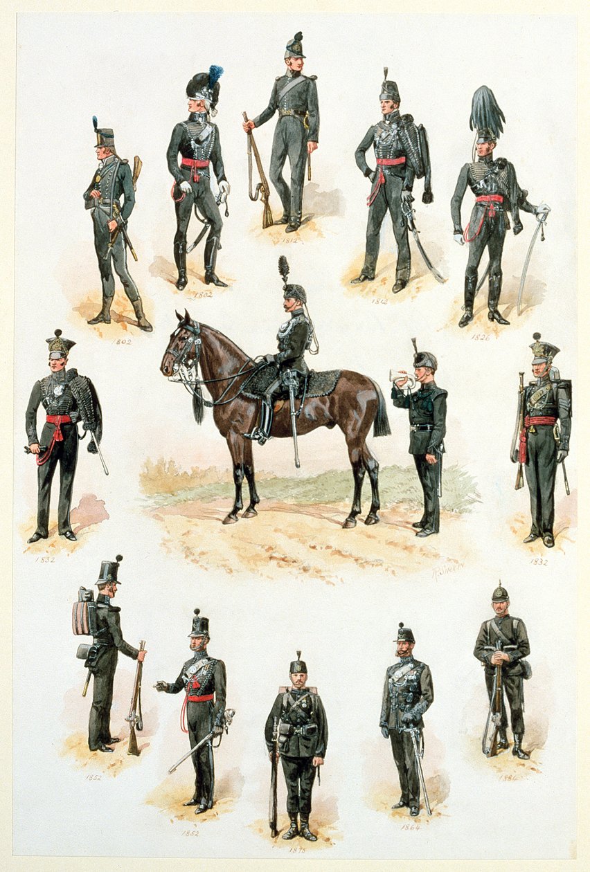 Uniformes de la brigade de fusiliers - Richard Simkin