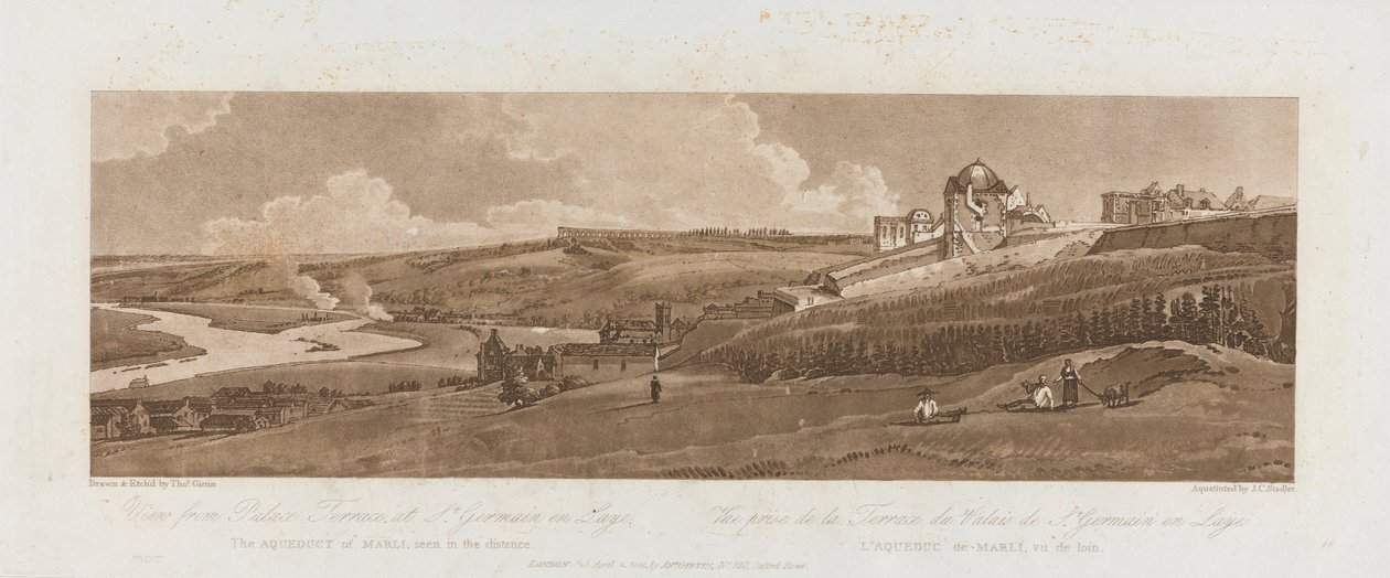 Vue depuis la terrasse du palais à Saint-Germain-en-Laye ; L
