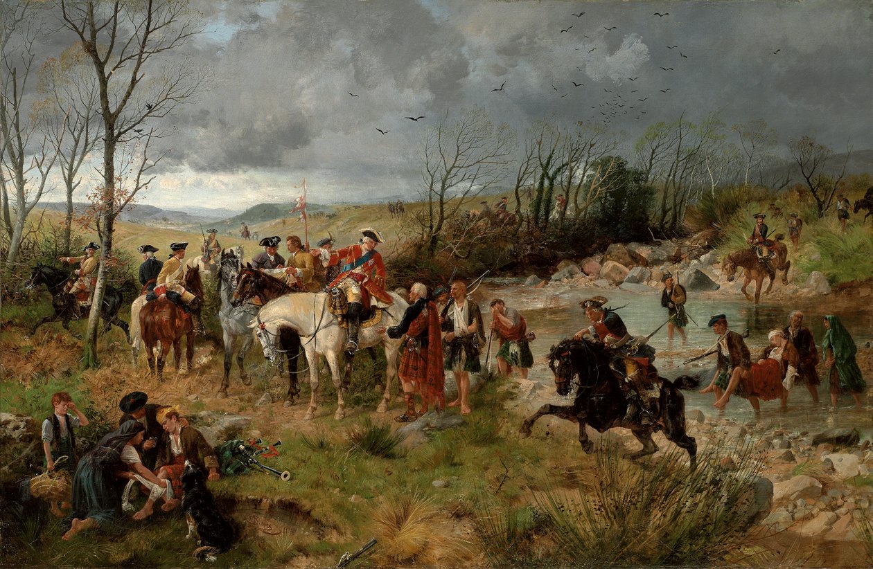 Halte du Prince Charles Edward sur les rives de la Nairne, 1878 - Richard Beavis