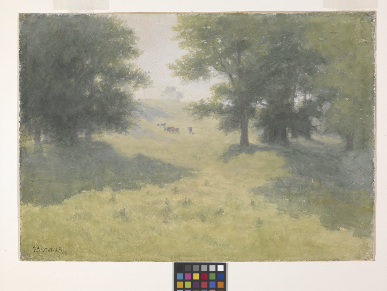 Paysage avec vaches et colline - Richard Buckner Gruelle