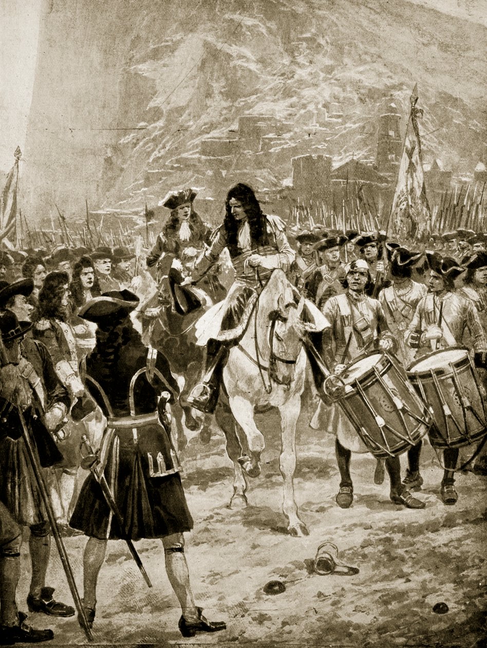 La reddition de Gibraltar aux Anglais, 24 juillet 1704, illustration de 