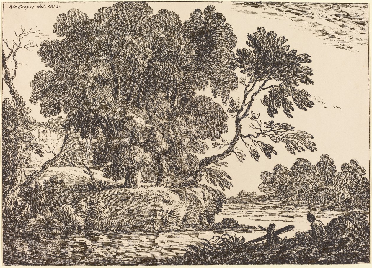 Paysage avec groupe d