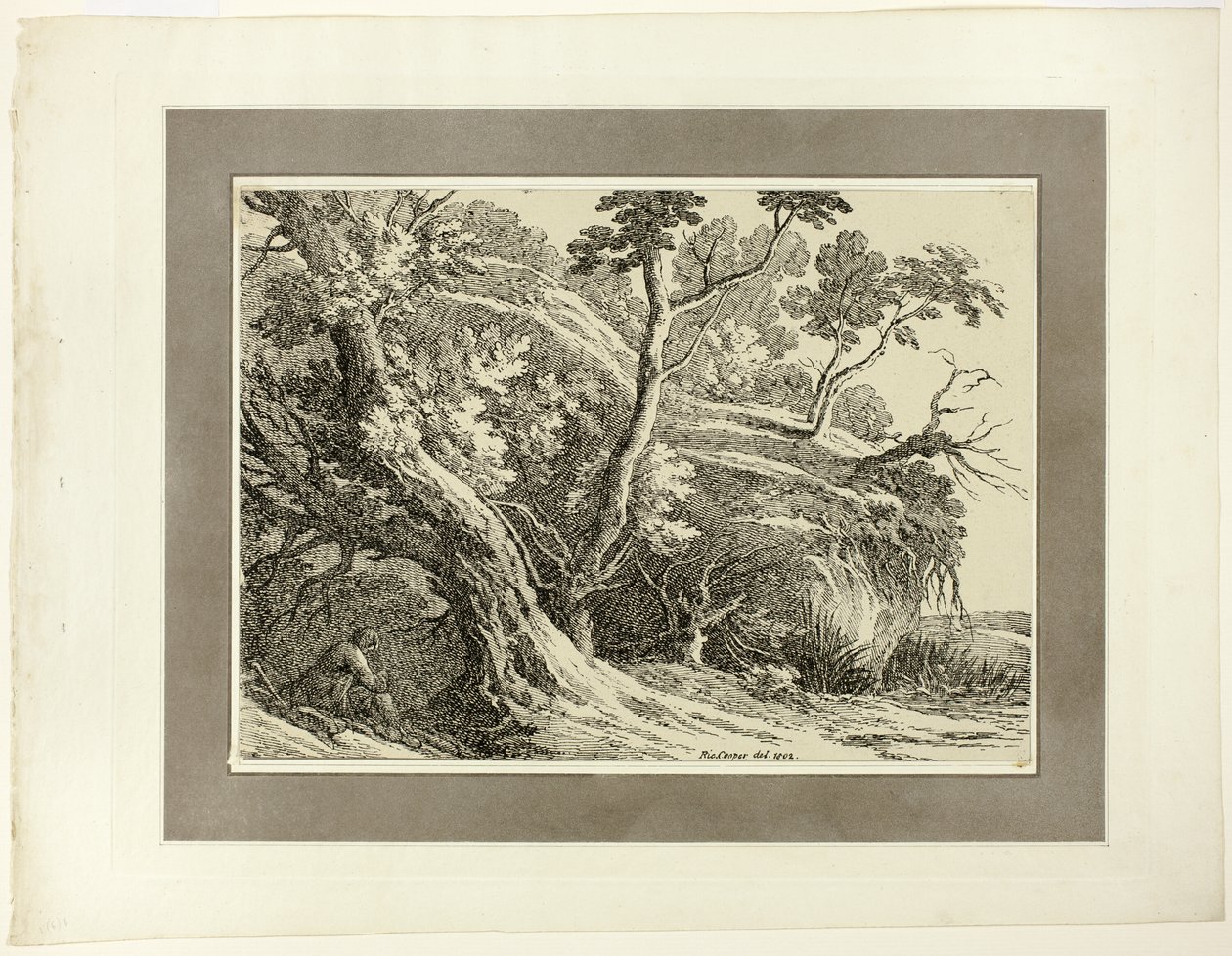 Paysage avec de grands arbres, extrait du premier numéro de Specimens of Polyautography - Richard Cooper II