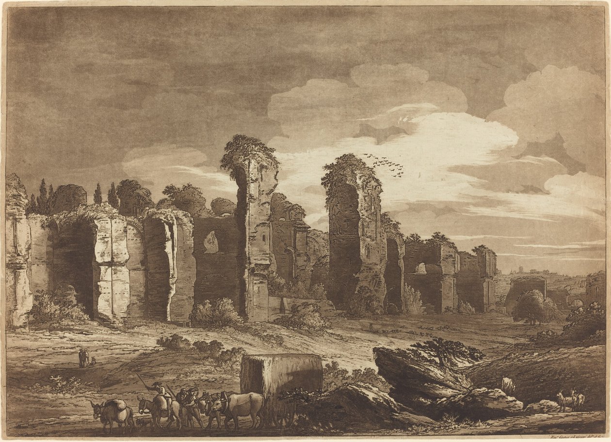 Vue des ruines des thermes de Caracalla, prise des jardins des Jésuites à Rome - Richard Cooper II
