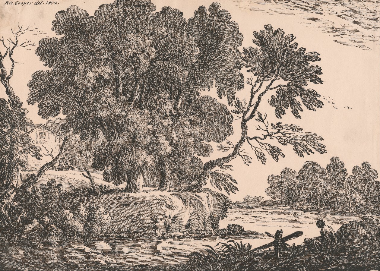 Paysage avec groupe d