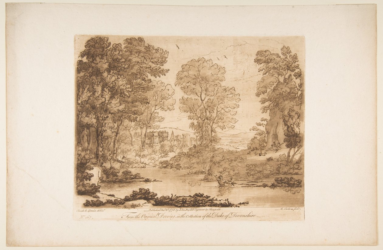 Paysage avec Cupidon et Psyché, 1776 - Richard Earlom