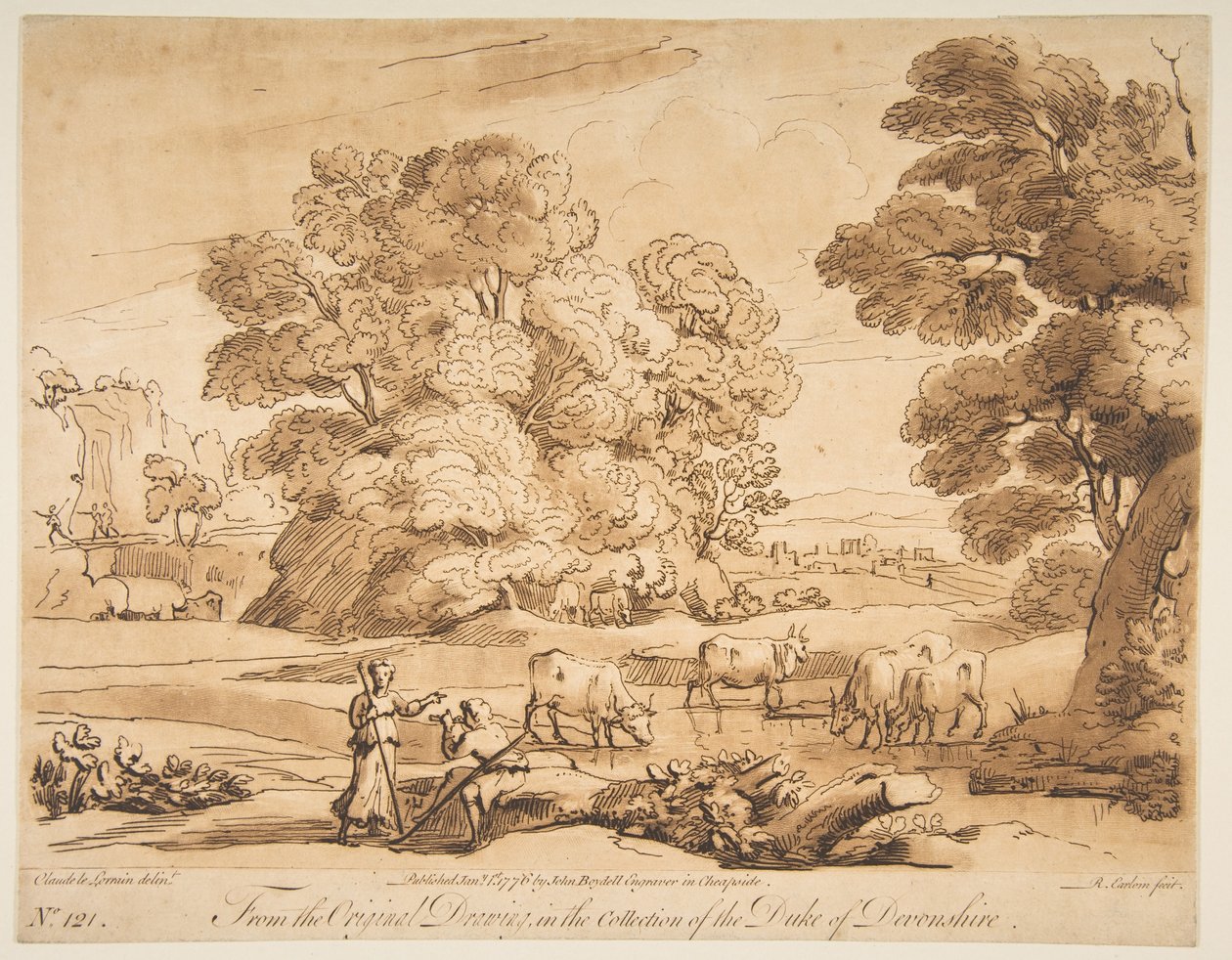 Paysage avec berger et bergère, 1776 - Richard Earlom