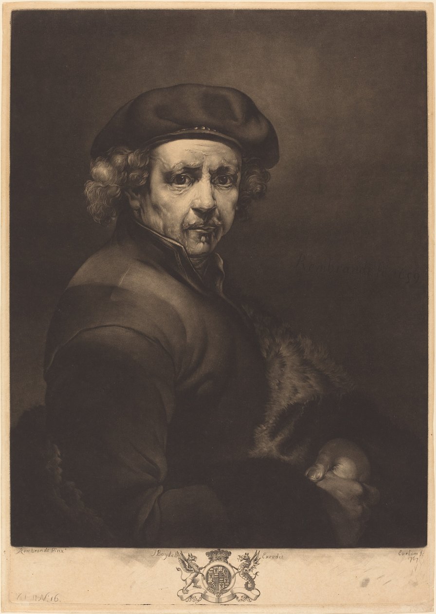 Rembrandt, Autoportrait - Richard Earlom after Rembrandt van Rijn
