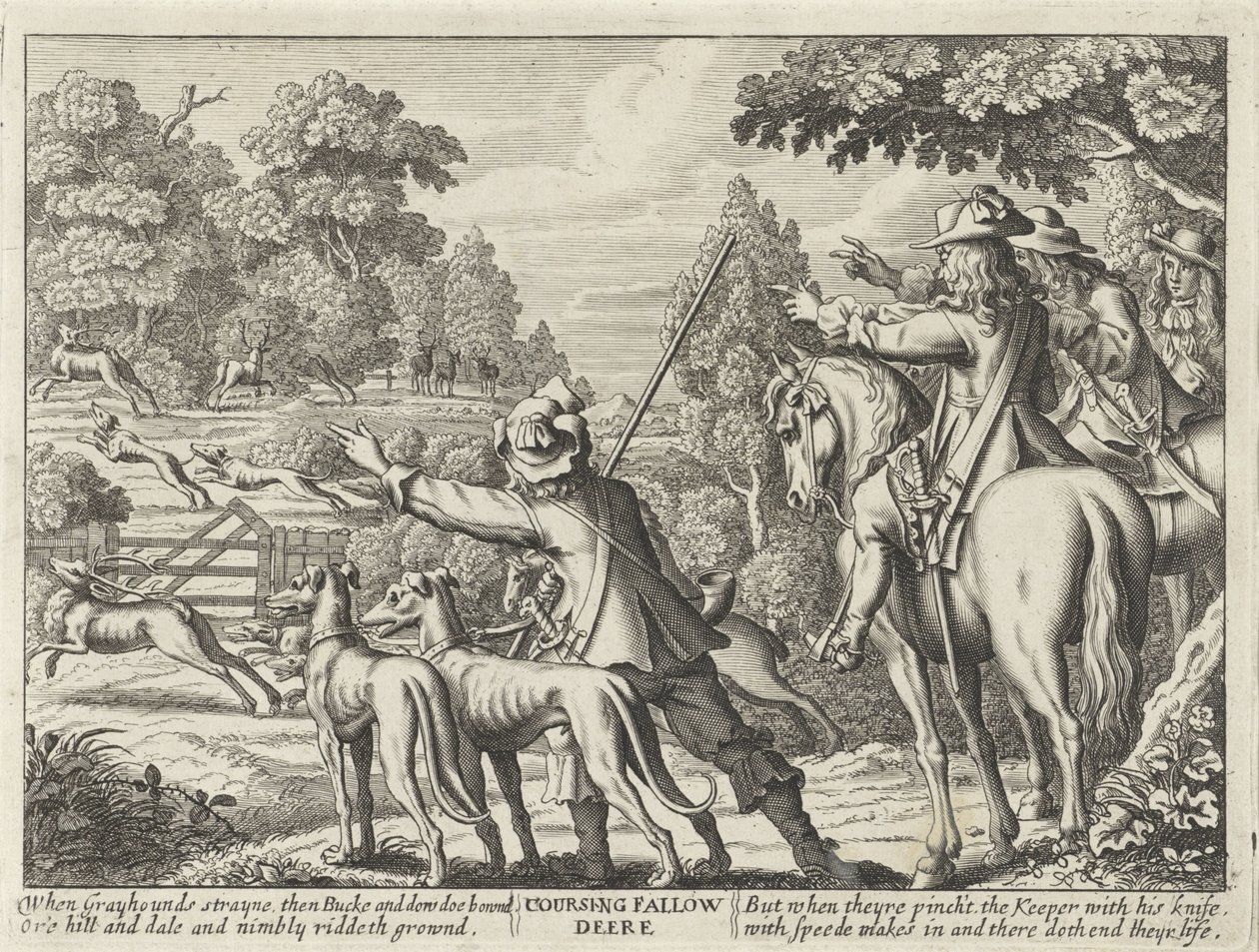 Cerfs poursuivis par des chiens de chasse - Richard Gaywood (possibly)