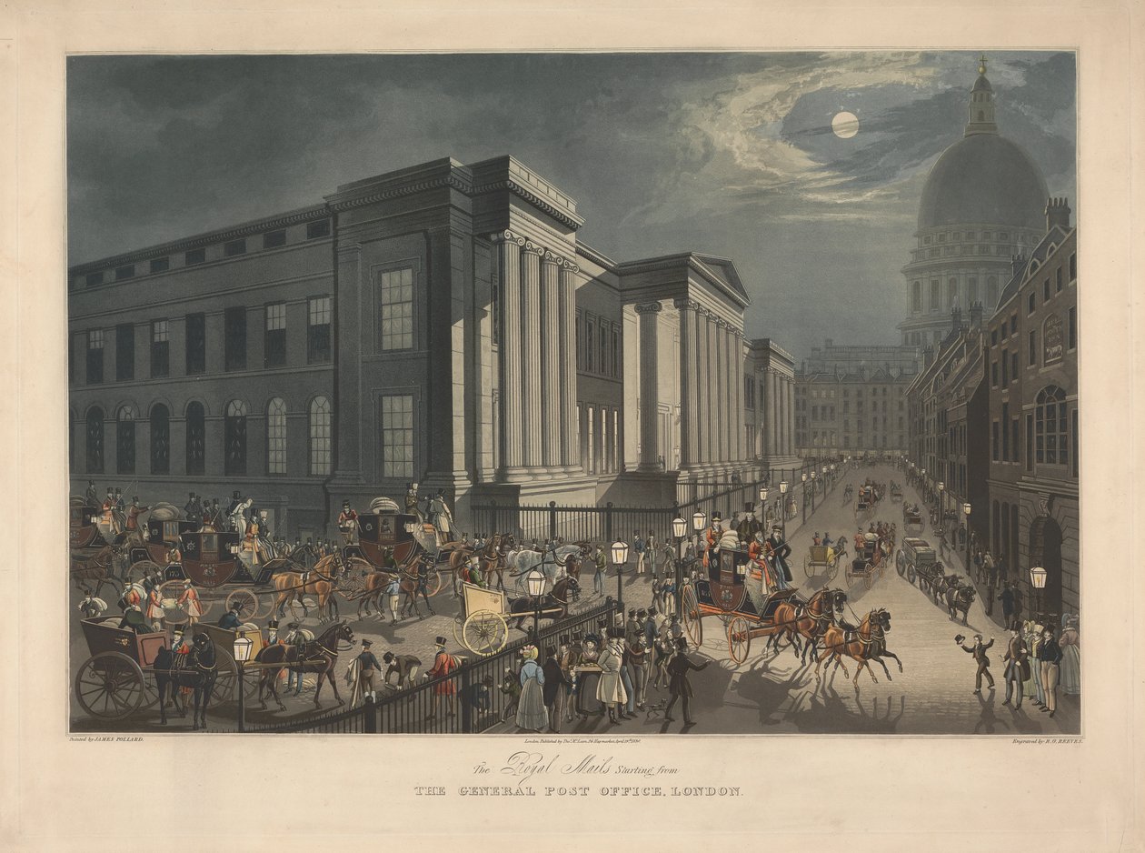 Coaching : Les courriers royaux partant du General Post Office, Londres - Richard Gilson Reeve