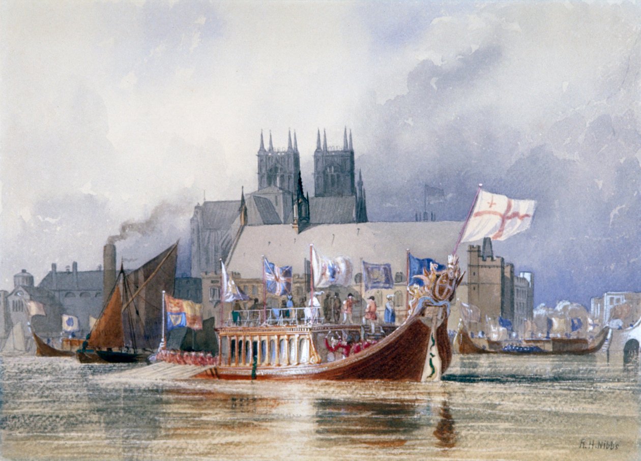 Arrivée du Lord Maire à Westminster, vers 1841 - Richard Henry Nibbs