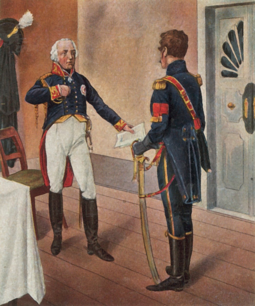 Le général prussien Courbière, commandant de Graudenz, et le négociateur français Savary - Richard Knotel