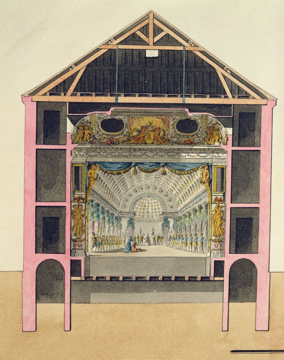 Plan pour la salle de théâtre au Petit Trianon, 1786 - Richard Mique