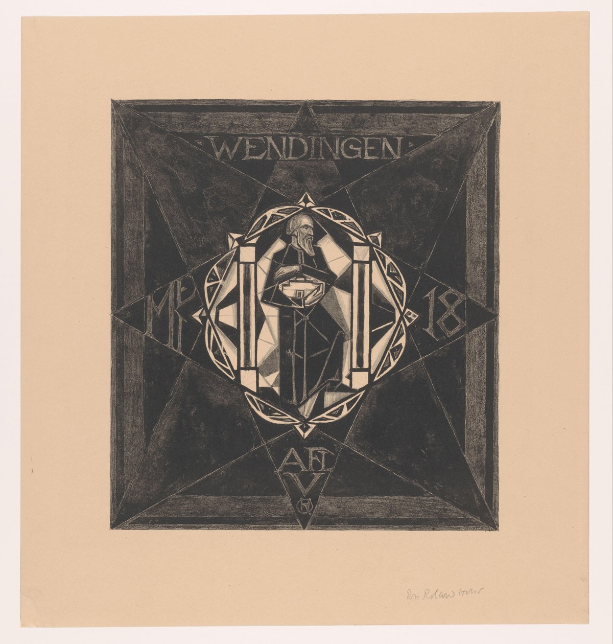 Conception de couverture pour : Wendingen, 1918 - Richard Nicolaüs Roland Holst (signed by artist)