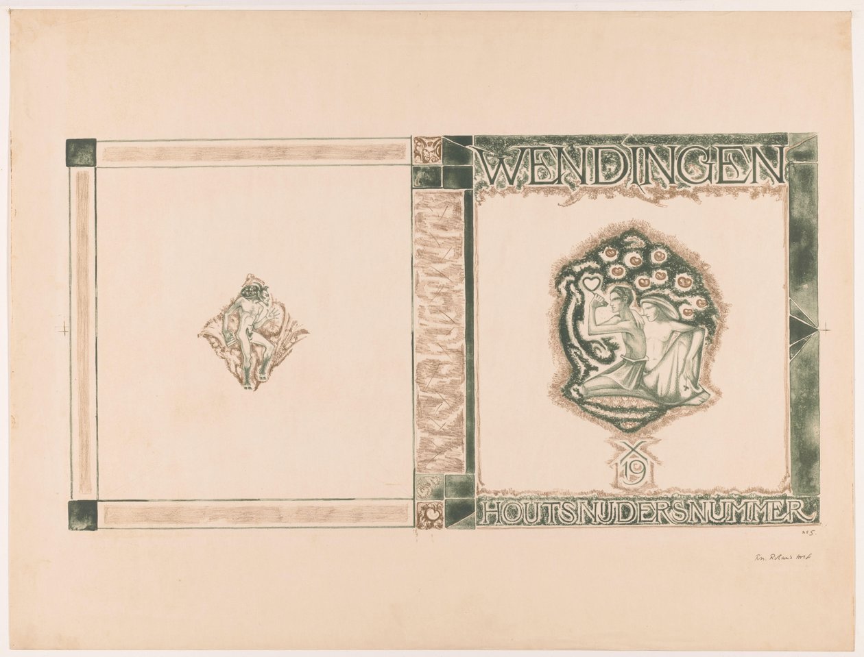 Couverture pour : Wendingen, Houtsnijdersnummer, 1919 - Richard Nicolaüs Roland Holst (signed by artist)