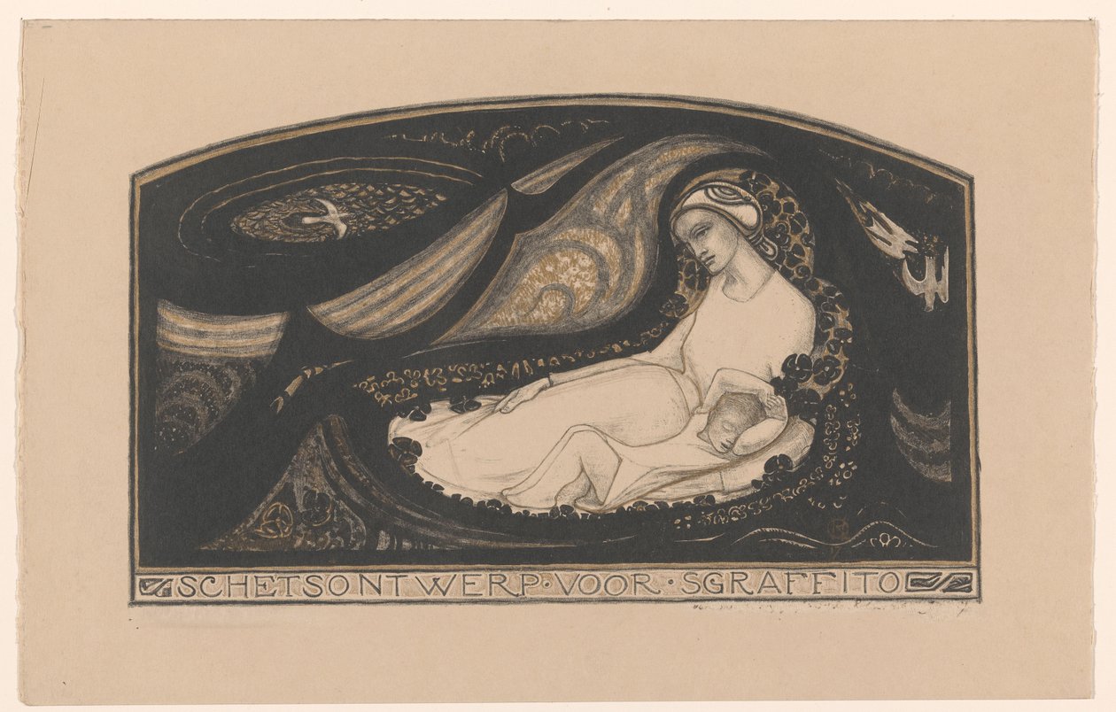Femme allongée et enfant - Richard Nicolaüs Roland Holst