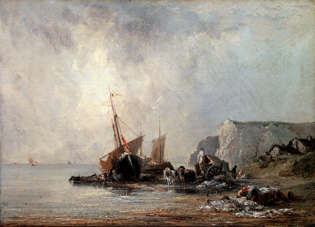 Bateaux sur la côte normande, 1823 - Richard Parkes Bonington