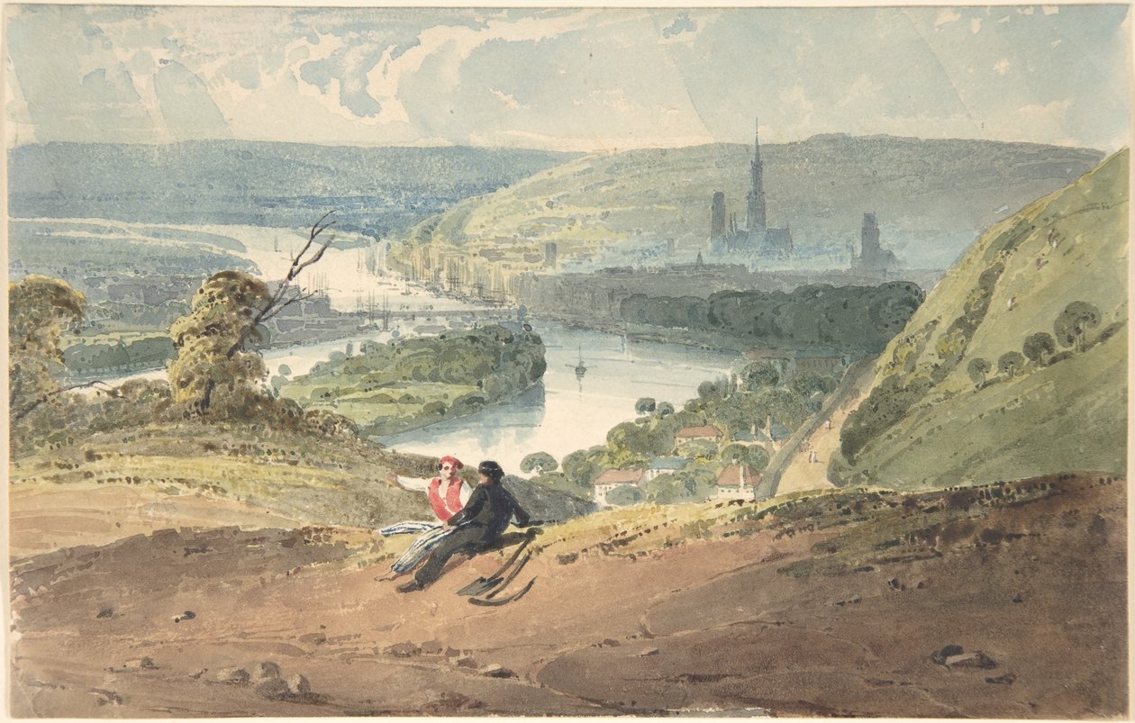 Rouen, View from Bon-Secours - Richard Parkes Bonington