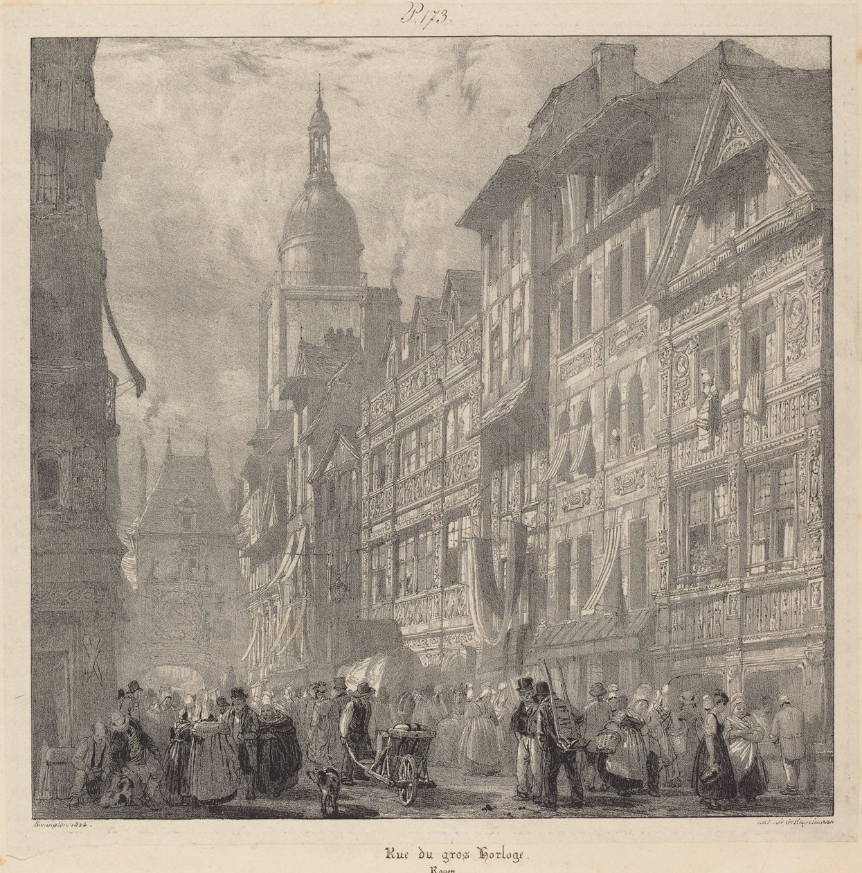 Rue du gros-horloge, Rouen - Richard Parkes Bonington