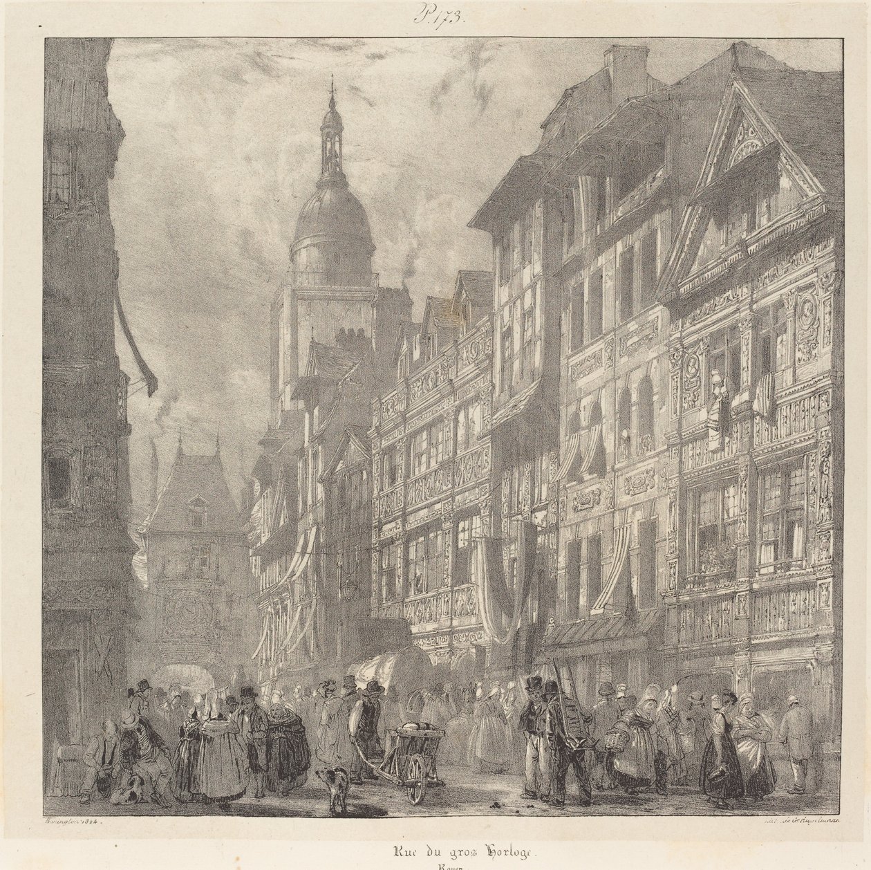 Rue du gros-horloge, Rouen - Richard Parkes Bonington