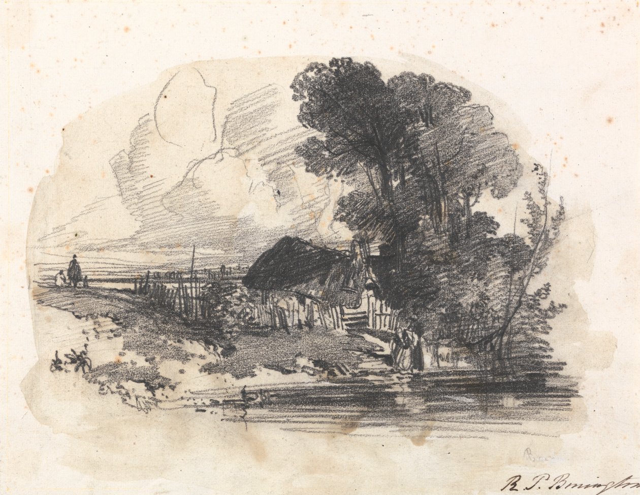 Arbres et un cottage près d