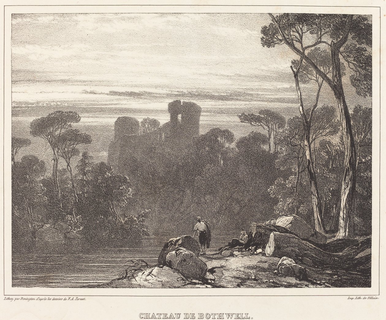 Château de Bothwell - Richard Parkes Bonington after Francois Alexandre Pernot