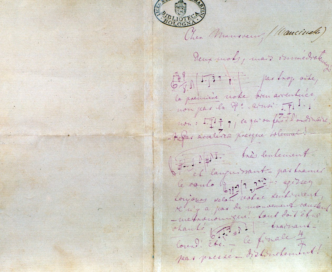 Lettre manuscrite de Richard Wagner à Luigi Mancinelli, 10 décembre - Richard Wagner