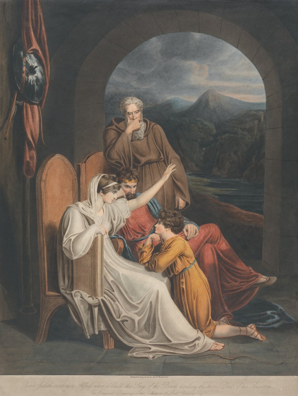 La reine Judith faisant la lecture au jeune Alfred - Richard Westall
