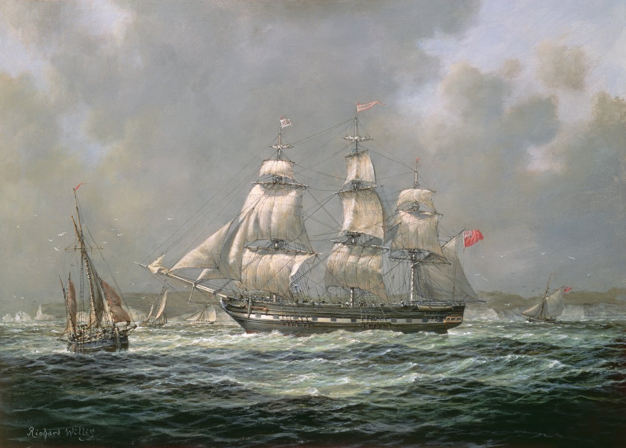 East Indiaman H.C.S. Thomas Coutts au large des Needles, Île de Wight - Richard Willis