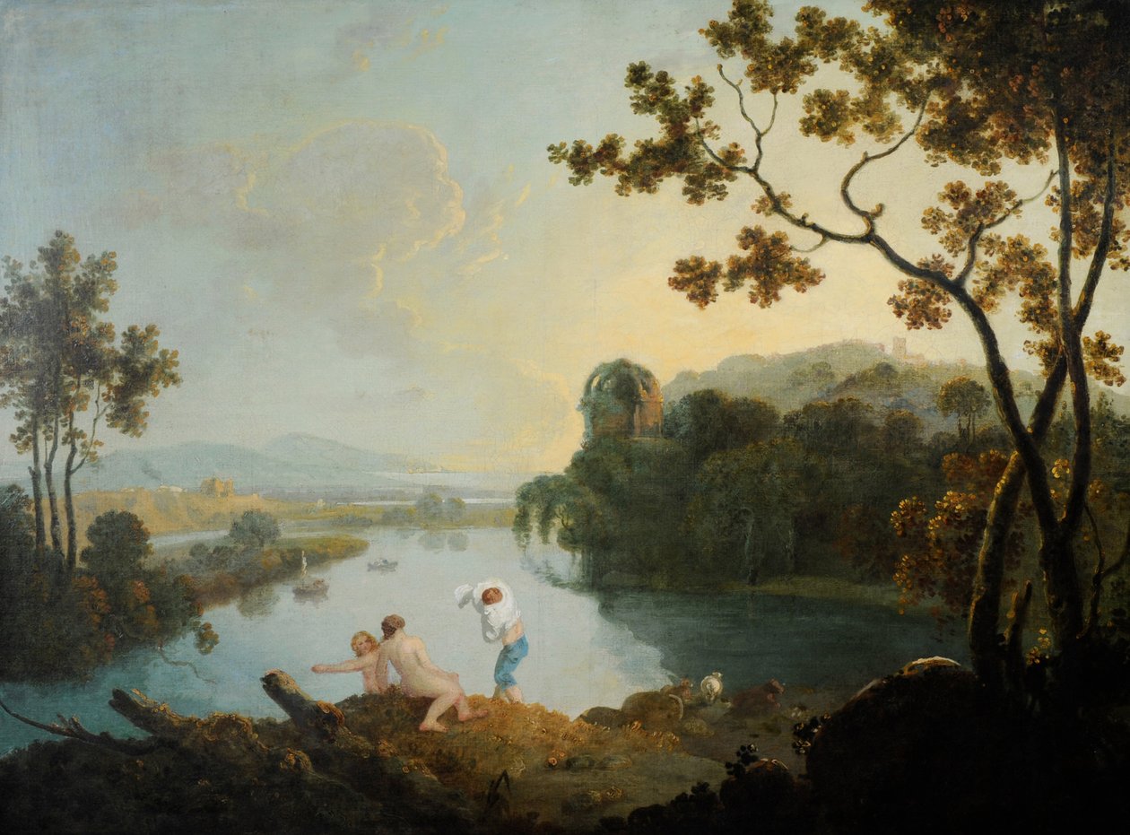 Paysage classique avec des garçons se baignant - Richard Wilson
